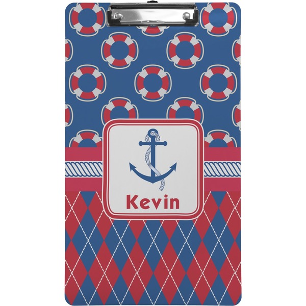 Custom Buoy & Argyle Print Clipboard (Legal Size) (Personalized)
