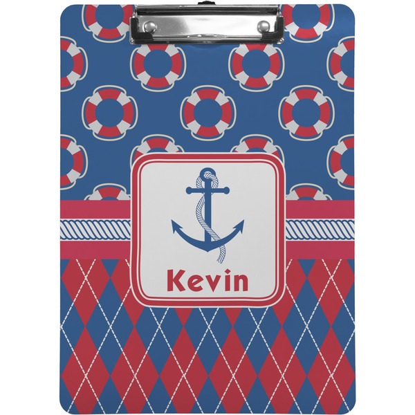 Custom Buoy & Argyle Print Clipboard (Letter Size) (Personalized)