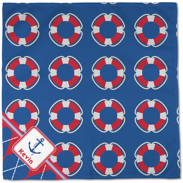 Buoy & Argyle Print Cloth Napkins - Personalized Dinner (Full Open)