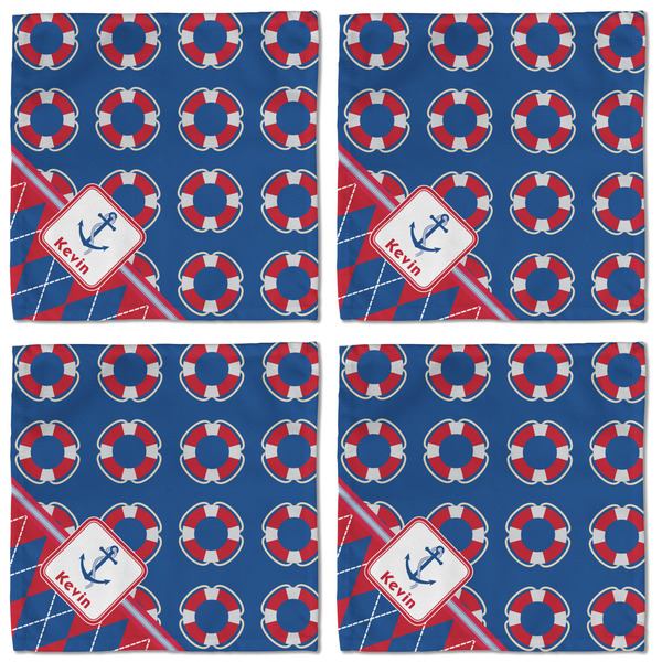 Buoy & Argyle Print Cloth Napkins - Personalized Lunch (APPROVAL) Set of 4