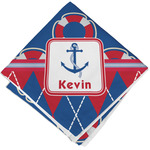 Buoy & Argyle Print Cloth Napkin w/ Name or Text