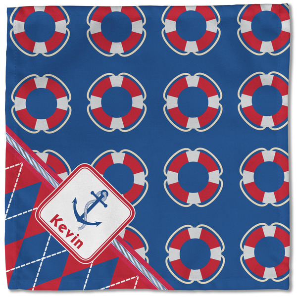 Buoy & Argyle Print Cloth Napkins - Personalized Lunch (Single Full Open)
