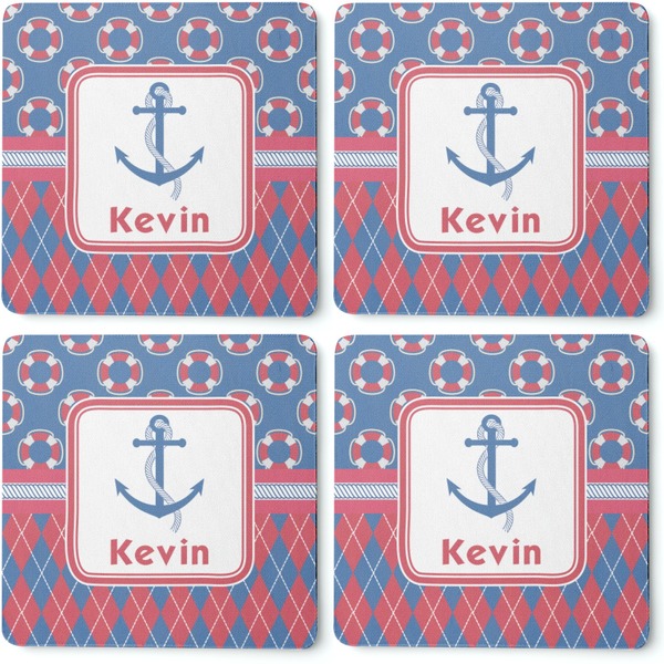 Buoy & Argyle Print Coaster Rubber Back - Apvl