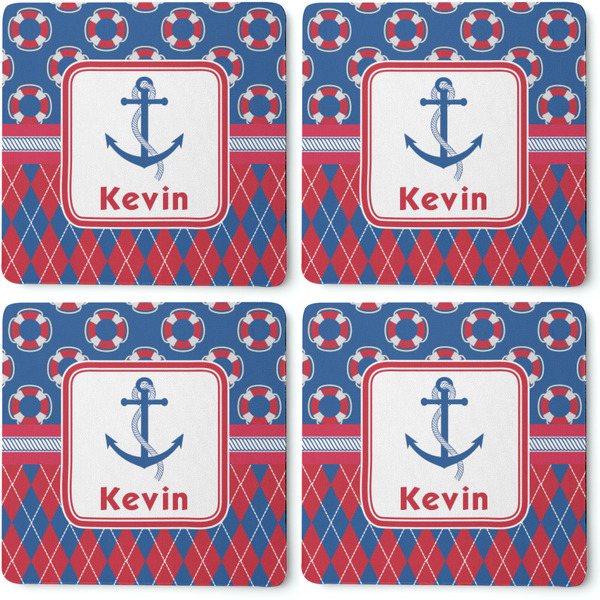 Buoy & Argyle Print Coaster Rubber Back - Apvl