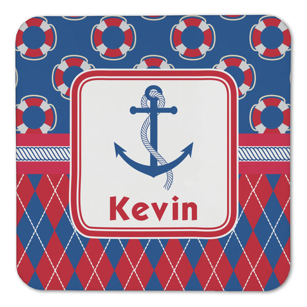 Buoy & Argyle Print Coaster Set - FRONT (one)