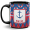 Buoy & Argyle Print 11 Oz Coffee Mug - Black (Personalized)
