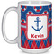 Buoy & Argyle Print 15 Oz Coffee Mug - White (Personalized)