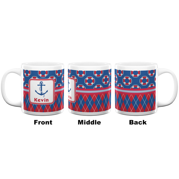 Buoy & Argyle Print Coffee Mug - 20 oz - White APPROVAL