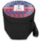 Buoy & Argyle Print Collapsible Personalized Cooler & Seat (Closed)