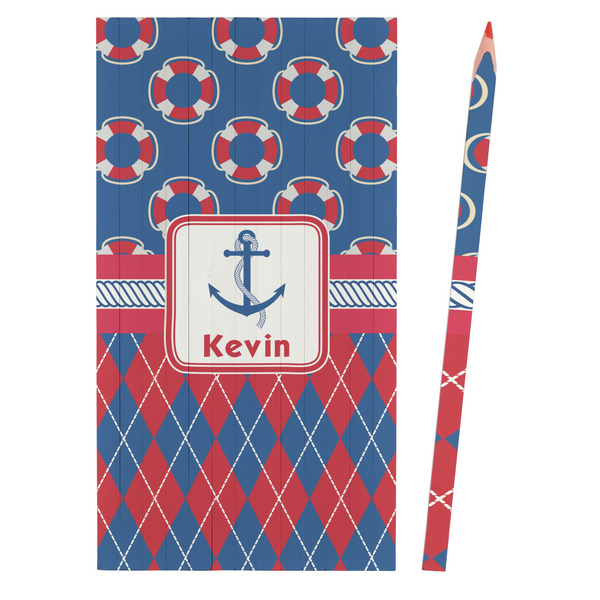 Buoy & Argyle Print Colored Pencils - Front View