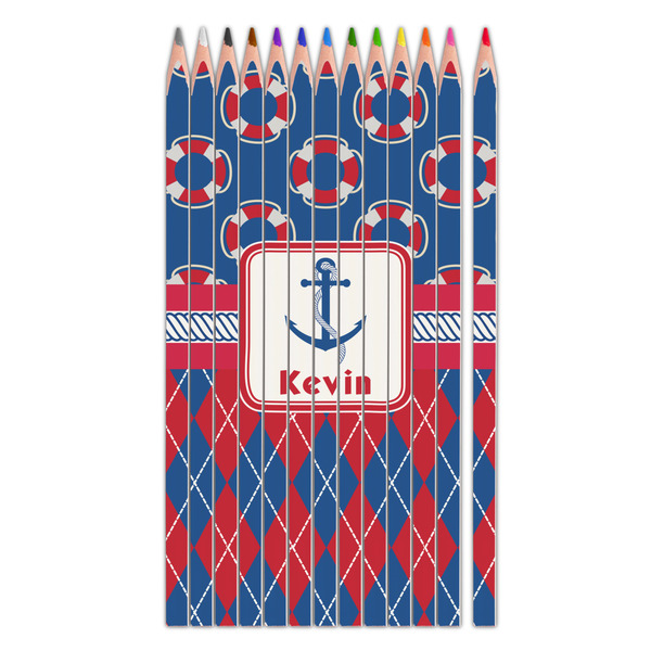 Custom Buoy & Argyle Print Colored Pencils (Personalized)