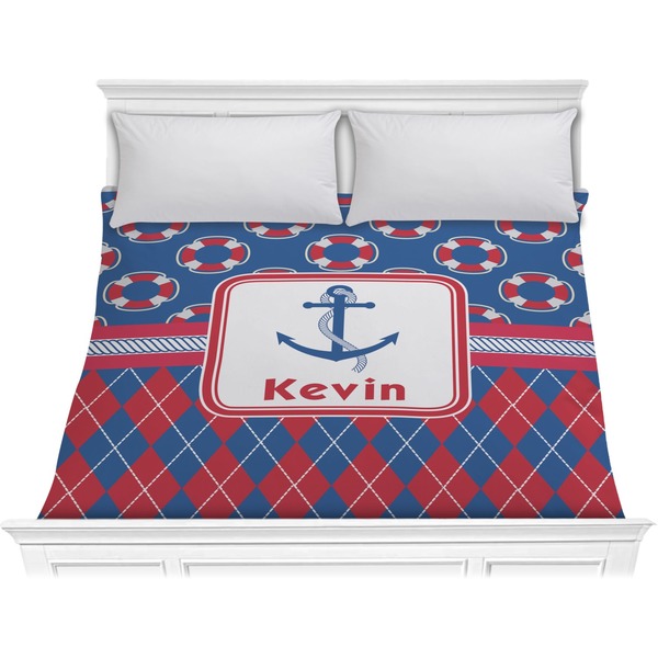 Custom Buoy & Argyle Print Comforter - King (Personalized)