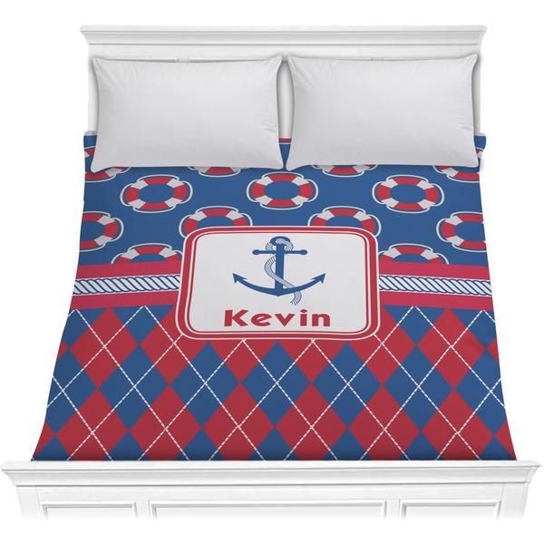 Custom Buoy & Argyle Print Comforter - Full / Queen (Personalized)