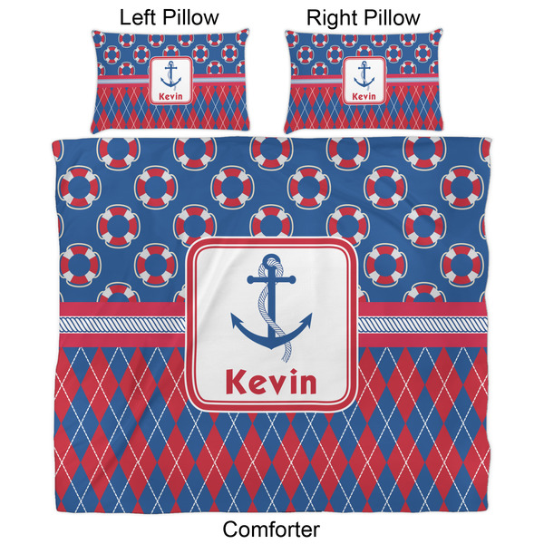 Buoy & Argyle Print Comforter Set - King - Approval