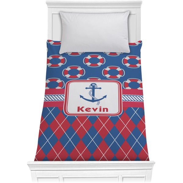 Custom Buoy & Argyle Print Comforter - Twin XL (Personalized)
