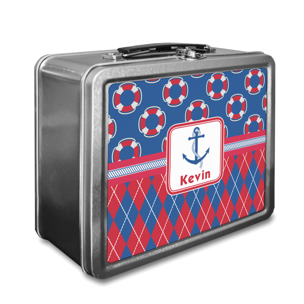 Custom Buoy & Argyle Print Lunch Box (Personalized)
