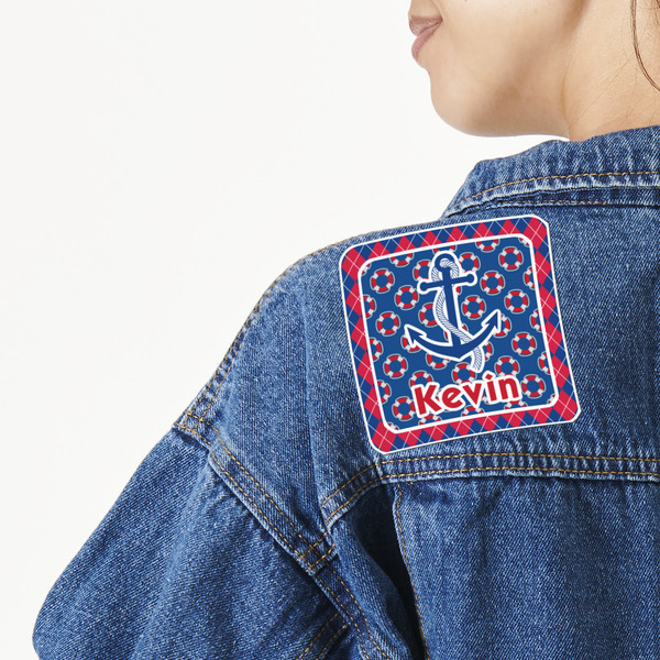 Custom Buoy & Argyle Print Twill Iron On Patch - Custom Shape (Personalized)