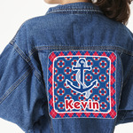 Buoy & Argyle Print Twill Iron On Patch - Custom Shape - 3XL (Personalized)