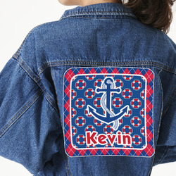 Buoy & Argyle Print Twill Iron On Patch - Custom Shape - 3XL (Personalized)
