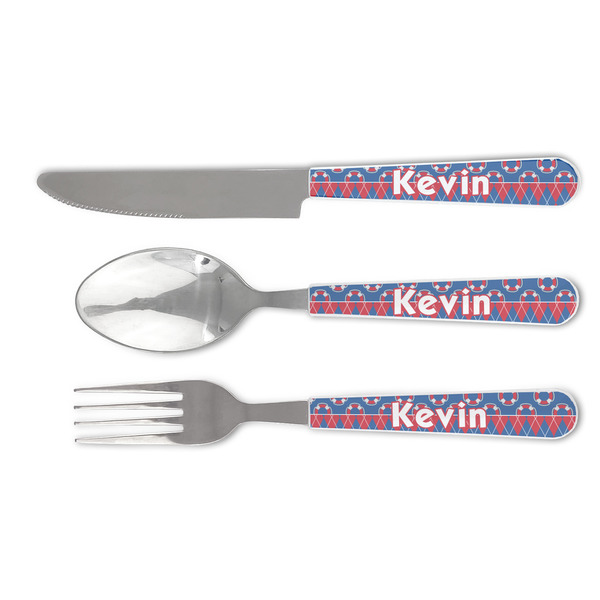Custom Buoy & Argyle Print Cutlery Set (Personalized)