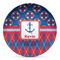 Buoy & Argyle Print Microwave Safe Plastic Plate - Composite Polymer (Personalized)