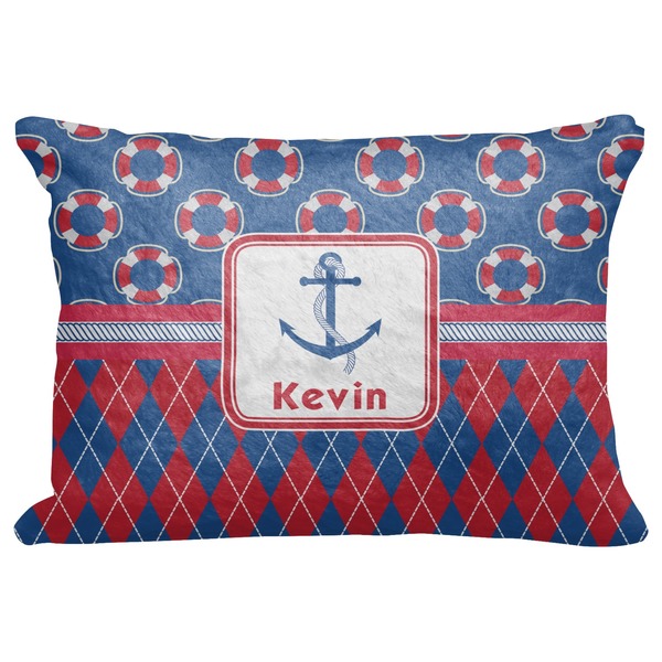 Custom Buoy & Argyle Print Decorative Baby Pillowcase - 16"x12" (Personalized)