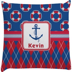 Buoy & Argyle Print Decorative Pillow Case (Personalized)
