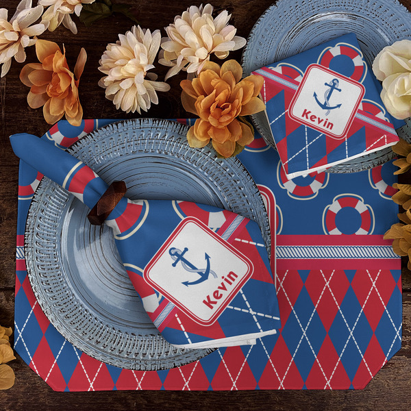 Buoy & Argyle Print Dining Set