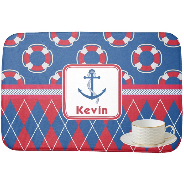 Buoy & Argyle Print Dish Drying Mat