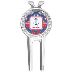 Buoy & Argyle Print Golf Divot Tool & Ball Marker (Personalized)