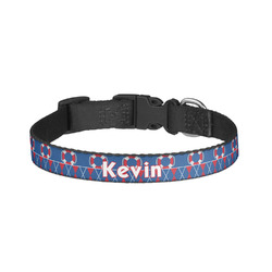 Buoy & Argyle Print Dog Collar - Small (Personalized)