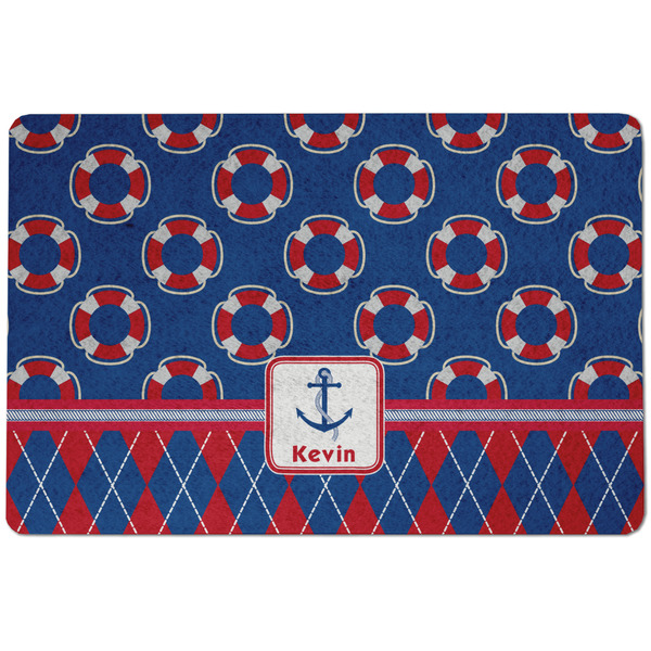 Buoy & Argyle Print Dog Food Mat - Small without bowls