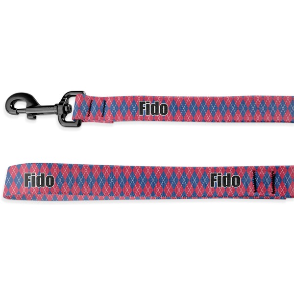 Custom Buoy & Argyle Print Deluxe Dog Leash (Personalized)