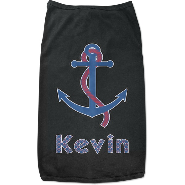 Custom Buoy & Argyle Print Black Pet Shirt - M (Personalized)