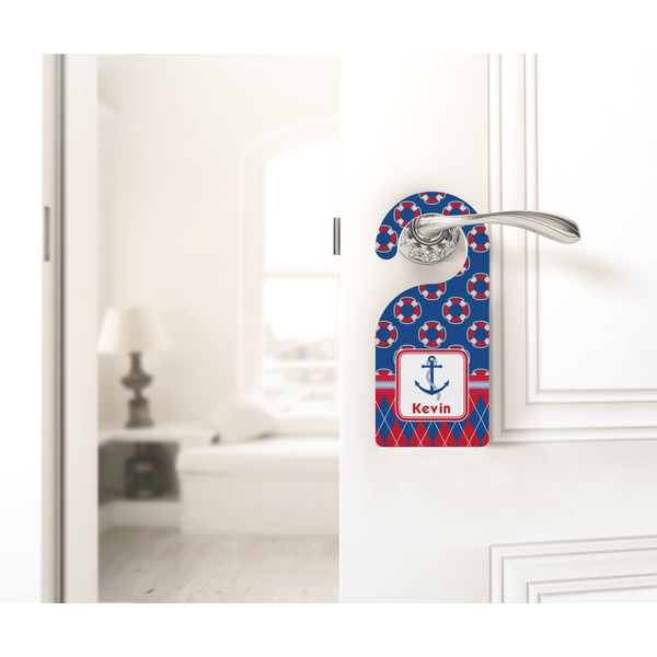 Buoy & Argyle Print Door Hanger - LIFESTYLE