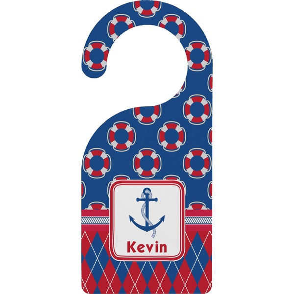 Custom Buoy & Argyle Print Door Hanger (Personalized)
