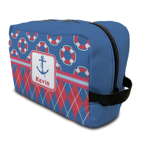 Custom Buoy & Argyle Print Toiletry Bag / Dopp Kit (Personalized)