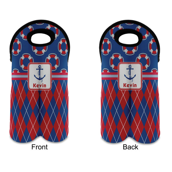 Buoy & Argyle Print Double Wine Tote - APPROVAL (new)