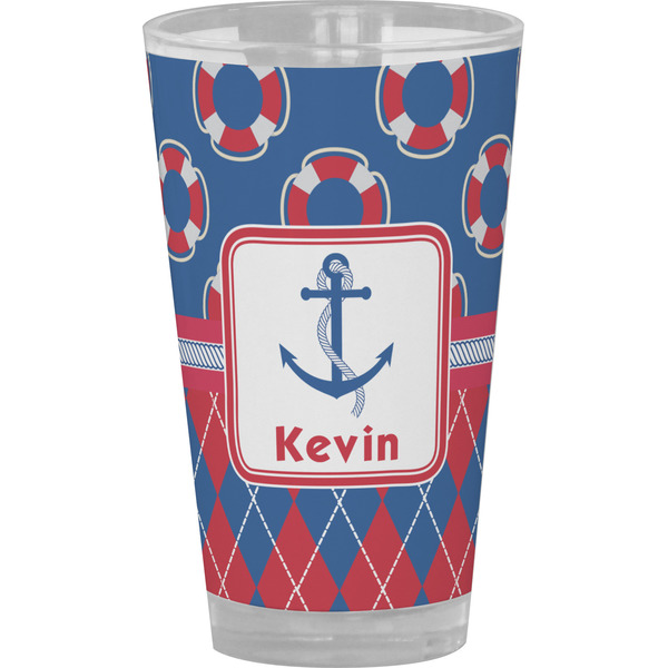 Custom Buoy & Argyle Print Pint Glass - Full Color (Personalized)