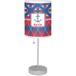 Buoy & Argyle Print Lamp with Drum Shade (Personalized)