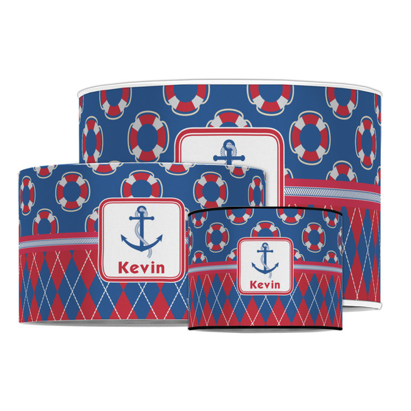 Buoy & Argyle Print Drum Lampshades - MAIN