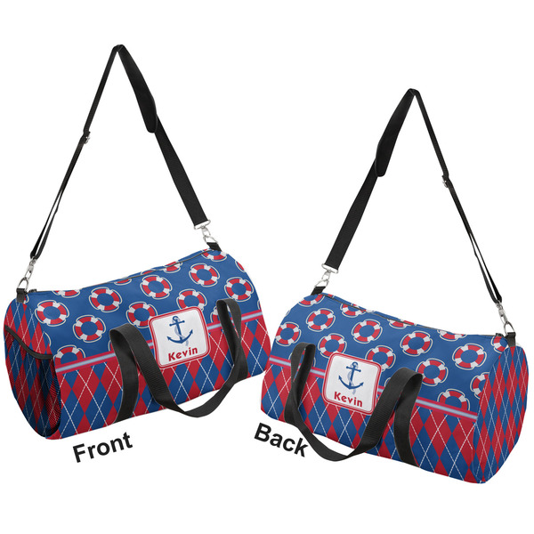 Buoy & Argyle Print Duffle bag small front and back sides