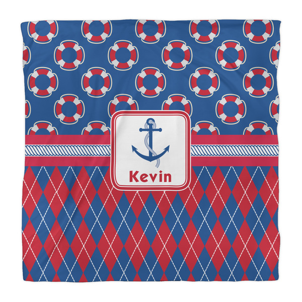 Buoy & Argyle Print Duvet Cover - Queen - Front