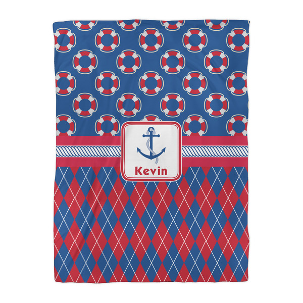 Buoy & Argyle Print Duvet Cover - Twin XL - Front