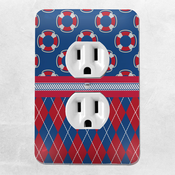Buoy & Argyle Print Electric Outlet Plate - LIFESTYLE