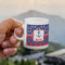 Buoy & Argyle Print Espresso Cup - 3oz LIFESTYLE (new hand)