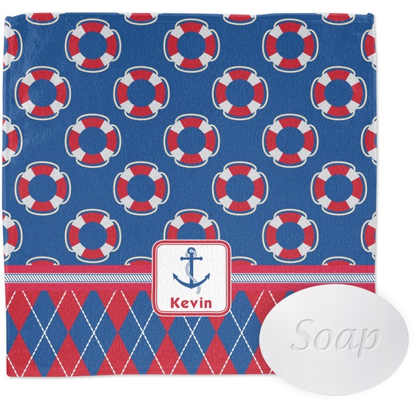 Custom Buoy & Argyle Print Washcloth (Personalized)