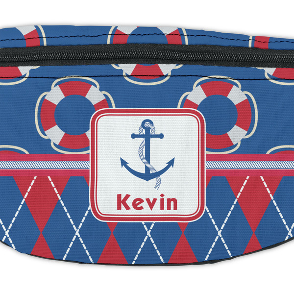Buoy & Argyle Print Fanny Pack - Closeup