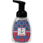 Buoy & Argyle Print Foam Soap Bottle - Black (Personalized)