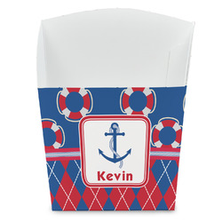 Buoy & Argyle Print French Fry Favor Boxes (Personalized)